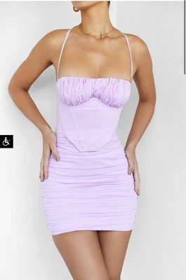£10 • Buy Mistress Rocks Orchid Corset Mini Dress Size M