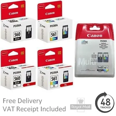 Genuine Canon PG560/CL561 & PG560XL/CL561XL Ink Cartridges - Canon PIXMA TS5352 • £43.50