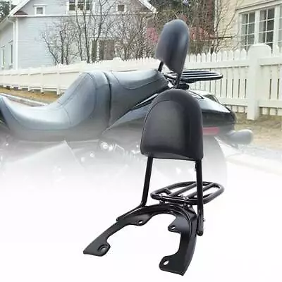$104.99 • Buy Rear Sissy Bar Backrest Rack & Baseplate Fit For Harley Davidson V-Rod 2007-2010