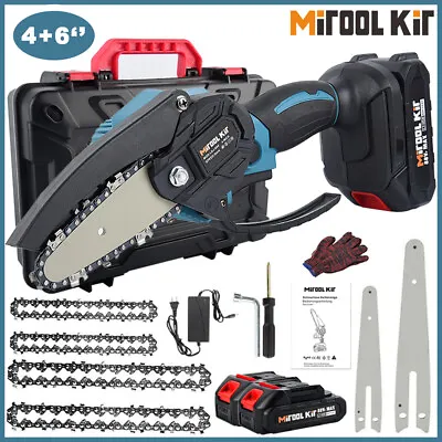 4/6  Electric Mini Chainsaw Handheld Cordless Chain Saw W/2 Battery For Makita • $29.80