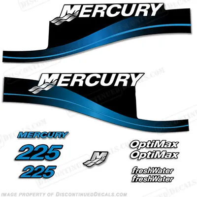 Fits Mercury 225hp Decal Kit - 1999-2004 (Blue) - Optimax Freshwater • $94.95