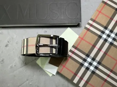 Authentic Burberry Men’s  Classic Plaid Belt Made In Italy Size 90 • $250