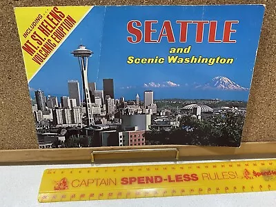 VINTAGE 1980s SEATTLE WASHINGTON MT ST HELENS USA PHOTO BOOK TOURIST SOUVENIR!!! • $16.30