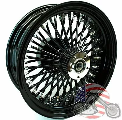 16 X 5.5 Black Rim 52 Fat Mammoth Spoke Rear Wheel ABS Harley Touring Cush 09+ • $899.95