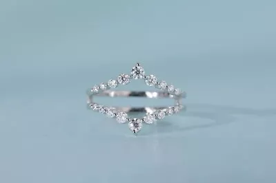 Women's Enhancer Guard Wrap Ring 14K White Gold 1.40CT Round Moissanite Ring • $283.57