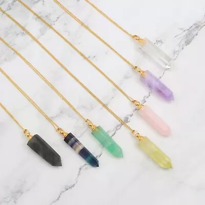 Natural Gemstone Perfume Bottle Necklace Essential Oil Bottle Perfume Bottle  • £35.70