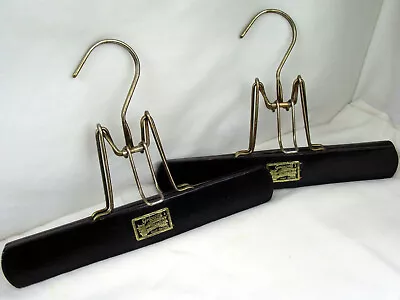 PAIR Of Gripwell Wooden Pants Hangers 🟣 Vintage C Birnbaum Made In WEST GERMANY • $19.99