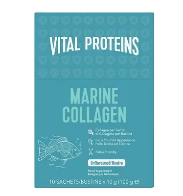 Vital Proteins Marine Collagen Nails Hair Skin Support Unflavored - 10 X 10g • £14.99