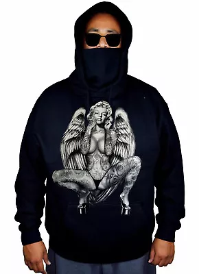 $24.99 • Buy New Men's Marilyn Monroe Angel Wings Mask Hoodie Sexy Tattoo Weed Sweater Jacket