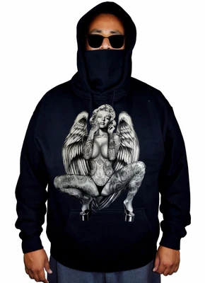 $24.99 • Buy New Men's Marilyn Monroe Angel Wings Mask Hoodie Sexy Tattoo Weed Sweater Jacket
