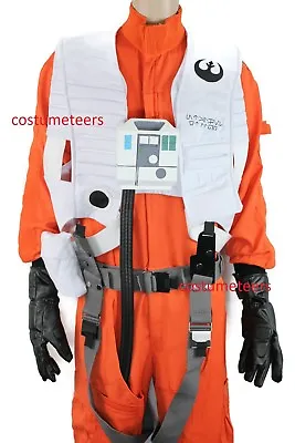 X-Wing Resistance Pilot Costume Jumpsuit Chestbox Vest Gloves Harness  • $215.90