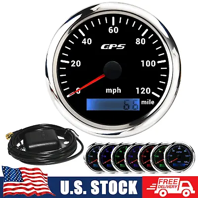 $49.74 • Buy 85mm Waterproof GPS Speedometer 120MPH Digital Gauge For Motorcycle Car Boat US
