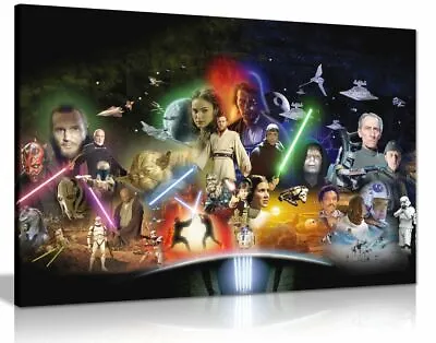 Star Wars Collage Movie Canvas Wall Art Picture Print • £19.99