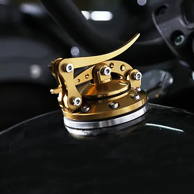 1X Gold Quick Release Fuel Gas Tank Oil Cap For Harley Softail Street Bob • $54.98