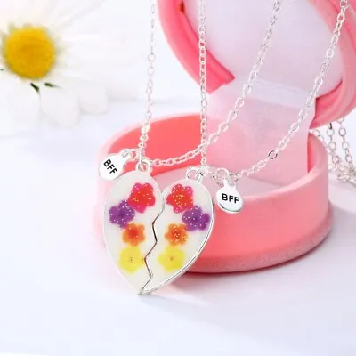 £4.34 • Buy 2 Pieces Best Friends Magnetic Half Heart Pendant Necklace Broken Heart Jewelry