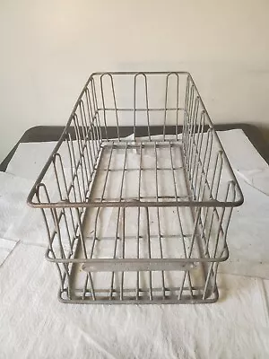 Galvanized Metal Wire Milk Crate Retangled 23  Walnut Dairy Waterloo Iowa #1 • $24.99