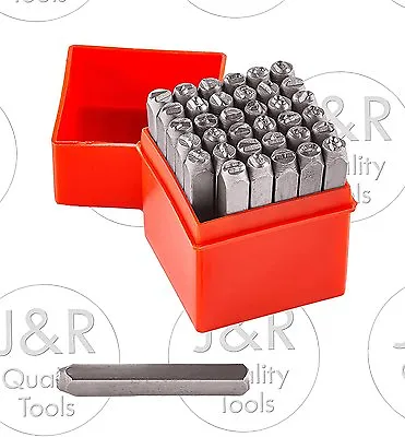 Letter Number Punch Set 36pc 1/4in Stamp Engrave Metal Die Jewelry Tool W/ Case • $19.95
