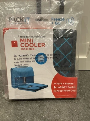 $10 • Buy Packit Freezable Lunch Bag Personal Cooler Built In Cooling Gray Blue