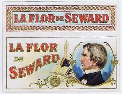 La Flor De Seward Civil War Lincoln Alaska Purchase Out Original Cigar Label S33 • $24.99