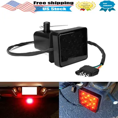 Smoked 15-LED Brake Light DRL Trailer Hitch Cover Fit 3.25inch Towing & Hauling • $13.99