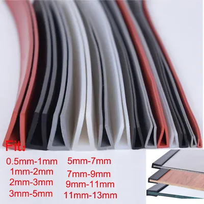 Rubber U Channel Edging Trim Seal Edge From Metal House Protection 0.5mm~13mm • $4.83