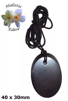 Shungite Oval Pendant Necklace 7g EMF Radiation Protection Miracle Healing Stone • $19.95