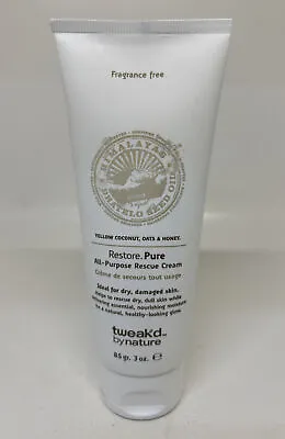 Tweak'd Restore PURE FF Fragrance Free All-Purpose Rescue Cream Dry Skin 3oz NEW • $11.69