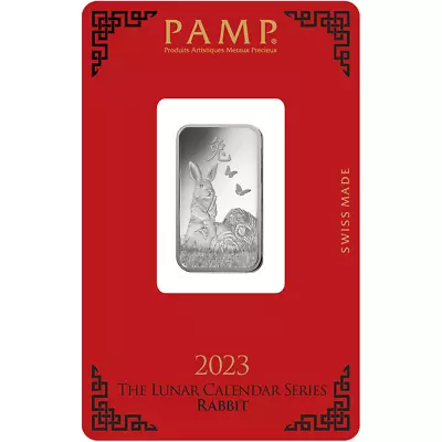 10g Lunar Rabbit PAMP Suisse 999 Fine Silver Minted Bar- SKU#A018-1 • $39.95