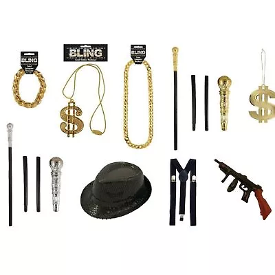 Gangster Fancy Dress Costume Halloween Accessory Party Rapper Dress Up • £3.87