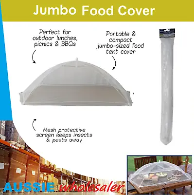 $14.45 • Buy Au Food Cover 120x60cm Mesh Food Umbrella Foldable Lace Net Insect Fly Outdoor 