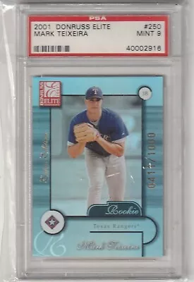 2001 Elite Extra Edition Mark Teixeira XRC #250 - PSA 9 • $40