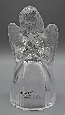 TOWLE~Vintage Full Lead Crystal PRAYING ANGEL Thin Taper Candle Holder • $8.99