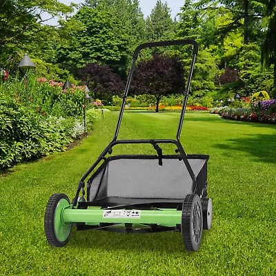 20  Manual Lawn Mower Hand Push Reel Walk-Behind Grass Catcher With 5 Blades USA • $154.85