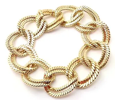 Rare! Authentic Verdura 18k Yellow Gold Rope Link Bracelet • $23625