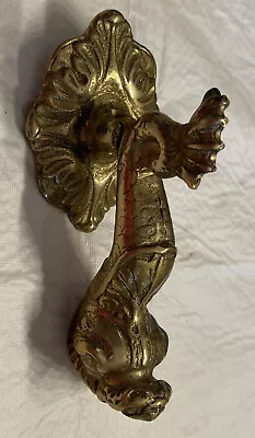 $98 • Buy Vintage Heavy Brass Door Knocker Gargoyle Dragon Fish Sea Creature LOT 3-309