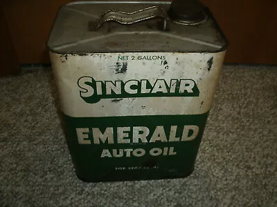 Vintage Sinclair Emerald Auto Oil 2 Gallon Oil Can - Empty • $39.99
