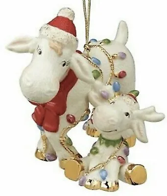 $106 • Buy Lenox Marcie And Baby Marcel Moose Figurine Mom & Child Ornament Christmas NEW