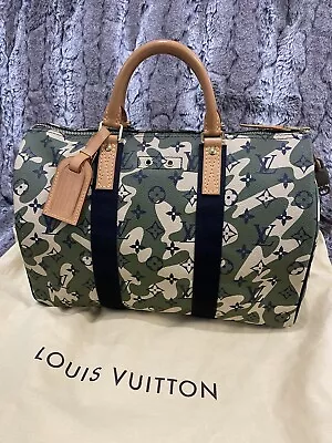 Louis Vuitton Green Monogramouflage Speedy 35 Handbag M95773 AA2038 • $7500