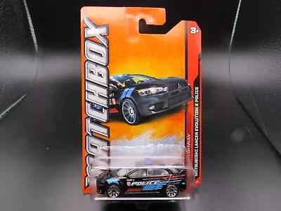 Matchbox Mbx Highway Mitsubishi Lancer Evolution X Police Black - Mb Lancer Evo • $10