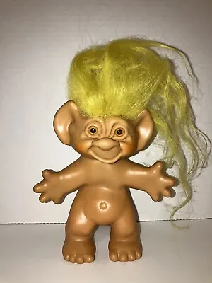 Vintage Dam Things TROLL DOLL 6  Scandia House 1960s RARE EYES Yellow Mohair • $25