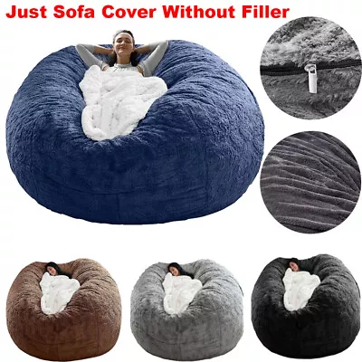 $106.98 • Buy 7FT Memory Foam Bean Bag Chair Cover Living Room Furniture Lazy Sofa Bed Cover