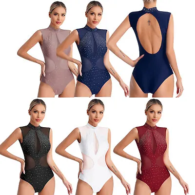 Women Leotard Jazz Bodysuit Tango Jumpsuit Rhythm Costume Tops Dance Samba Cha • £19.19