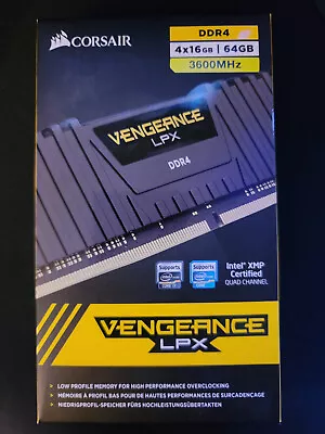 Corsair Vengeance LPX 64GB (4x16GB) 3600 MHz DDR4 Intel XMP (NEW/SEALED) • $110