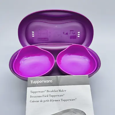 Tupperware Microwave Breakfast Maker Plus Two Egg Inserts Purple New W/ Manual • $22.99