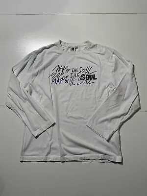 Map Of The Soul BTS Bangtan Boys K Pop Band Long Sleeve White T-Shirt Sz. L • $24.99