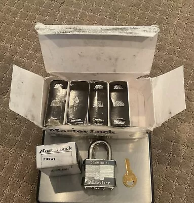Master Lock Commercial Padlock 21KZW1 Set Of 5 Comes With 1 Key Can Be Rekeyed • $38.99