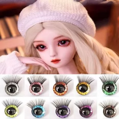 Doll Accessories Plastic Safety Eyes Eyes With Eyelash  Doll Accessories • $6.81