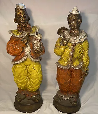 Vintage  Clown Statue Universal Statuary Co. 1966 Pair • $104.99