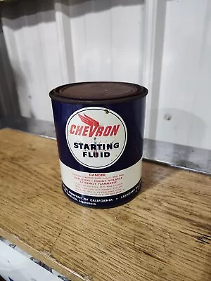 Vintage Chevron Starting Fluid Pellet Can Gas Standard Oil Advertising Auto • $25