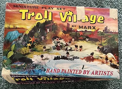 MARX Toys 1965 - TROLL VILLAGE CAVE Box Set - Miniature Playset - Hong Kong • $120